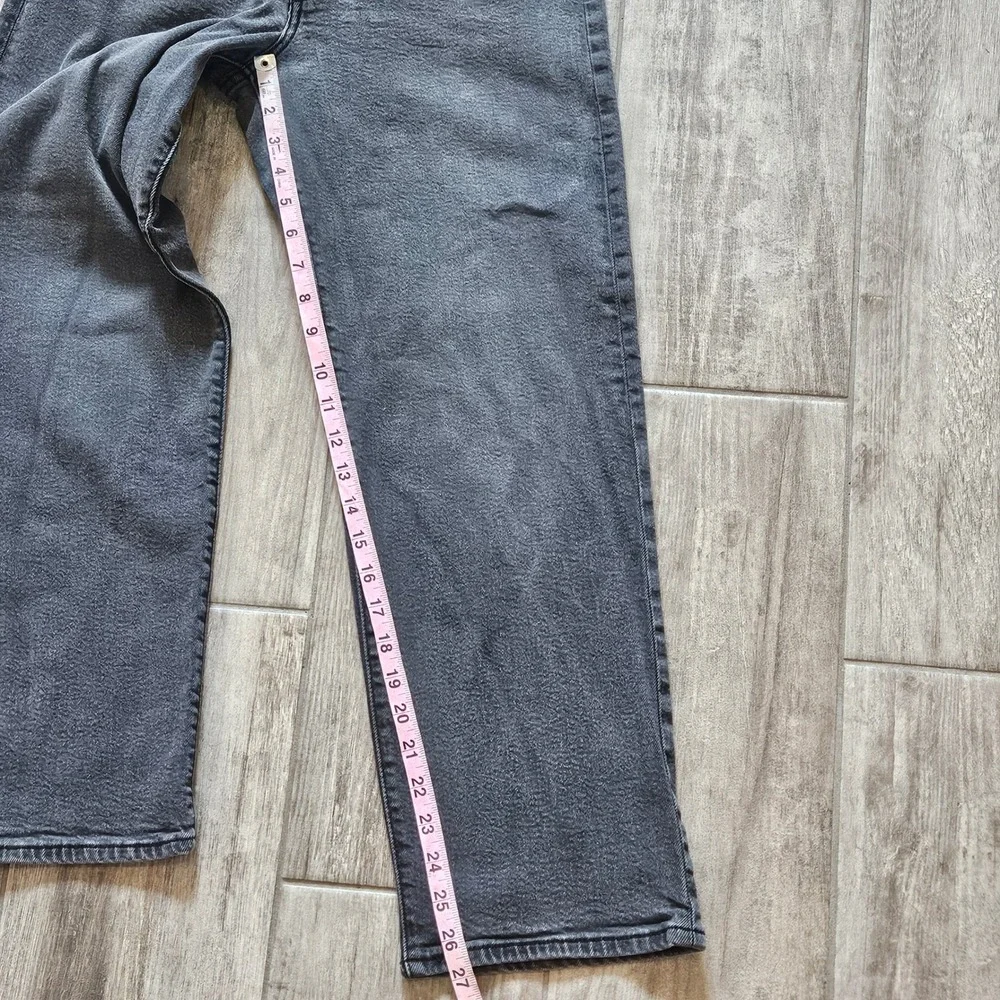 Levi's Ribcage Straight Ankle Jeans Womens 30 Grey High Rise Button Fly‎ Stretch
